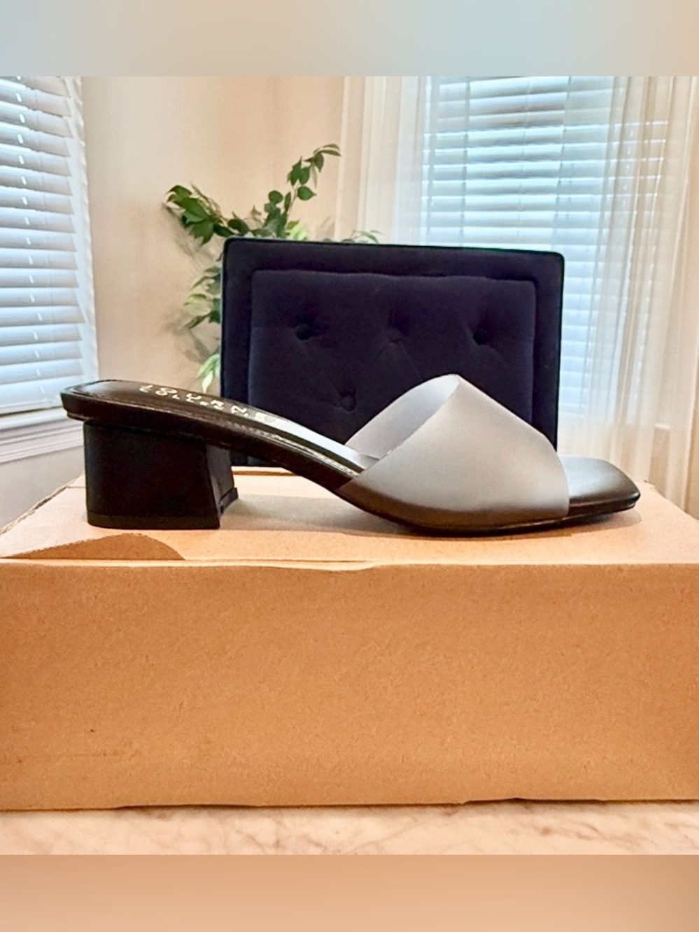 Journee Collection Jaydin Black Block Heel Slide Mules | Sz. 6 | (NWB)